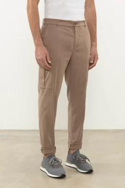 Garment-Dyed Chino Trousers With Pockets In Cotton And Silk>Peserico Hot